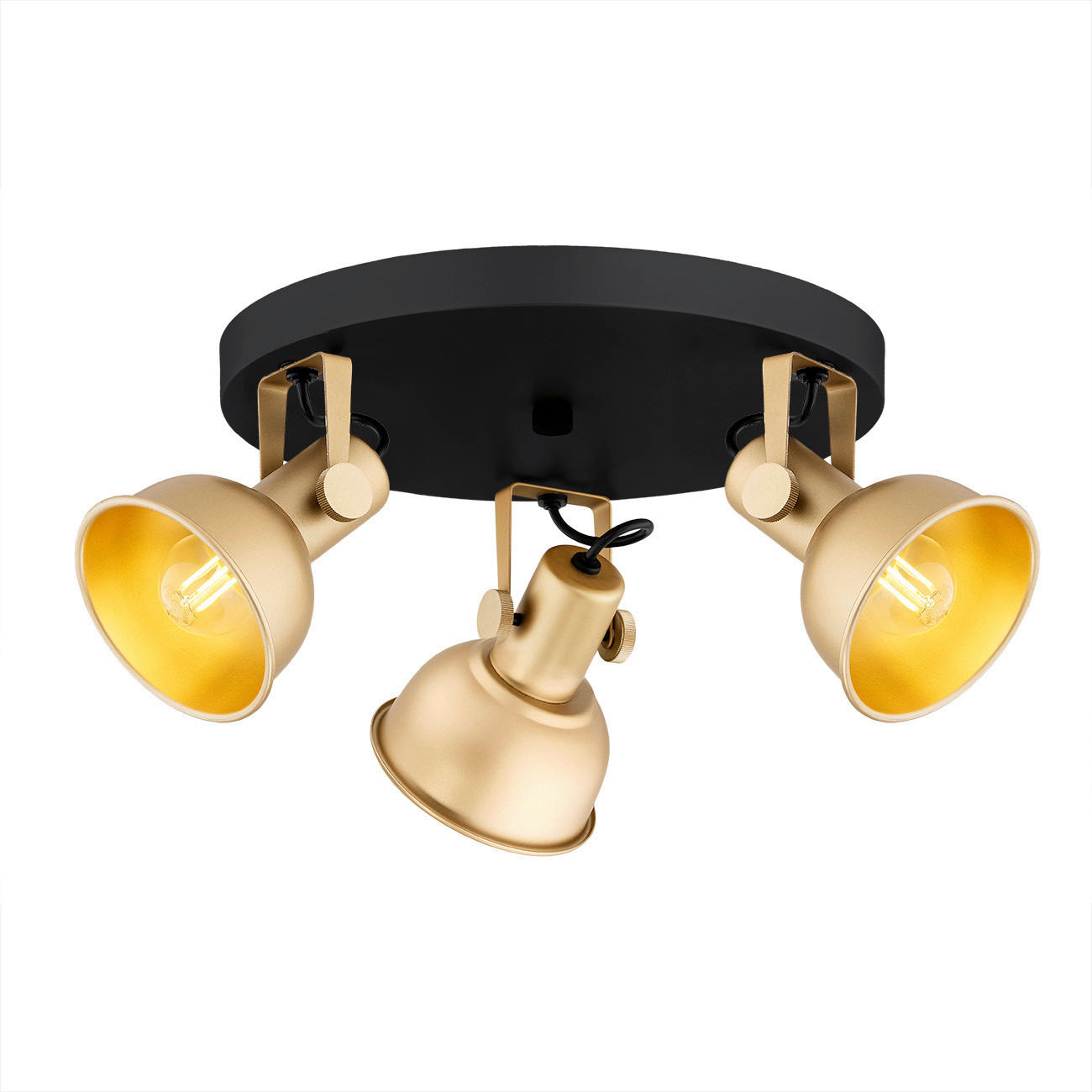DECKENLEUCHTE    19,5/40/40 cm  - Goldfarben/Schwarz, KONVENTIONELL, Metall (19,5/40/40cm)