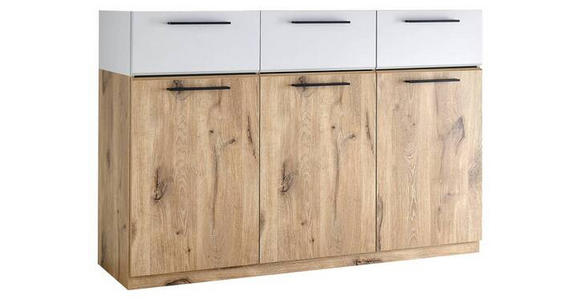 SIDEBOARD Eichefarben, Hellgrau Einlegeböden  - Eichefarben/Anthrazit, MODERN, Holzwerkstoff/Kunststoff (135,8/91,2/40cm) - Venda