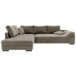 ECKSOFA Taupe Cord Zierkissen, Rückenkissen, Rücken echt  - Taupe/Schwarz, KONVENTIONELL, Holz/Textil (202/298cm) - Carryhome