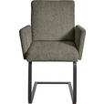 ARMLEHNSTUHL  in Stahl Chenille  - Beige/Schwarz, Design, Textil/Metall (56/92/60cm) - Dieter Knoll