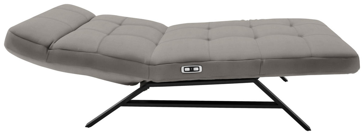 RELAXLIEGE in Echtleder Graubraun  - Graubraun/Schwarz, Design, Leder/Metall (120/54-113/158-198cm) - Pure Home Lifestyle