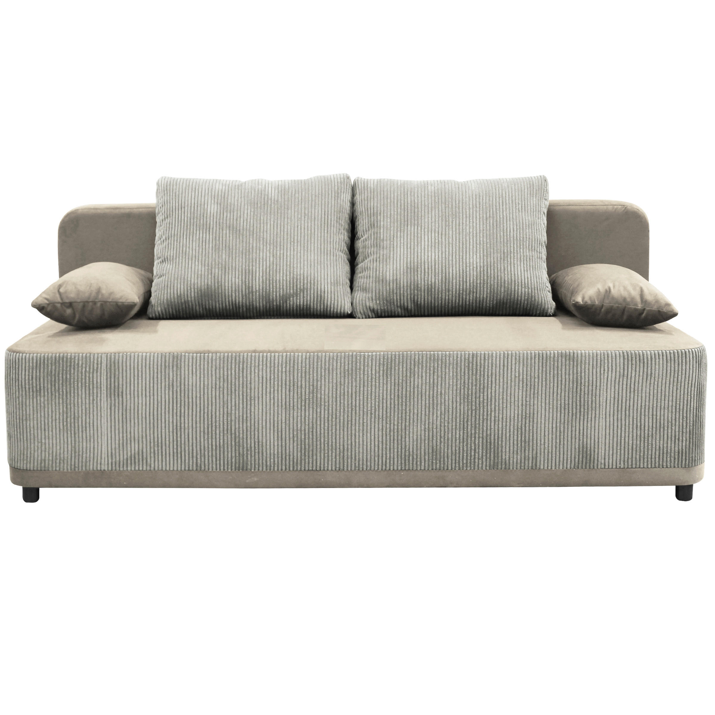 SCHLAFSOFA  mit Liegefunktion Velours Creme  - Creme/Schwarz, Design, Kunststoff/Textil (197/90/83cm) - MID.YOU