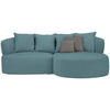 ECKSOFA in Plüsch Petrol  235/166 cm  - Petrol/Schwarz, MODERN, Kunststoff/Textil (235/166cm) - Hom`in