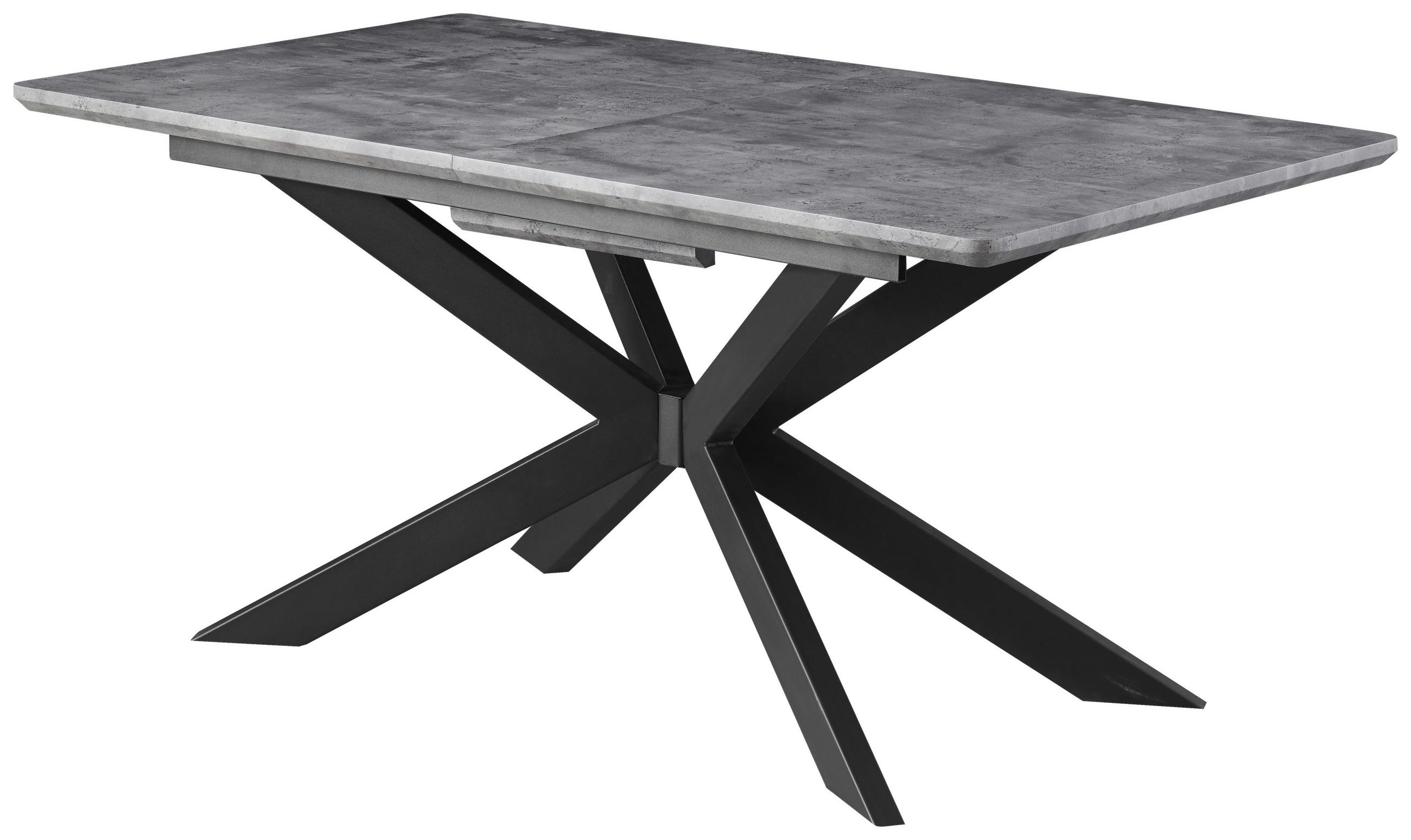 ESSTISCH in Metall, Holzwerkstoff  - Schwarz/Grau, KONVENTIONELL, Holzwerkstoff/Metall (160-200/76/90cm) - MID.YOU