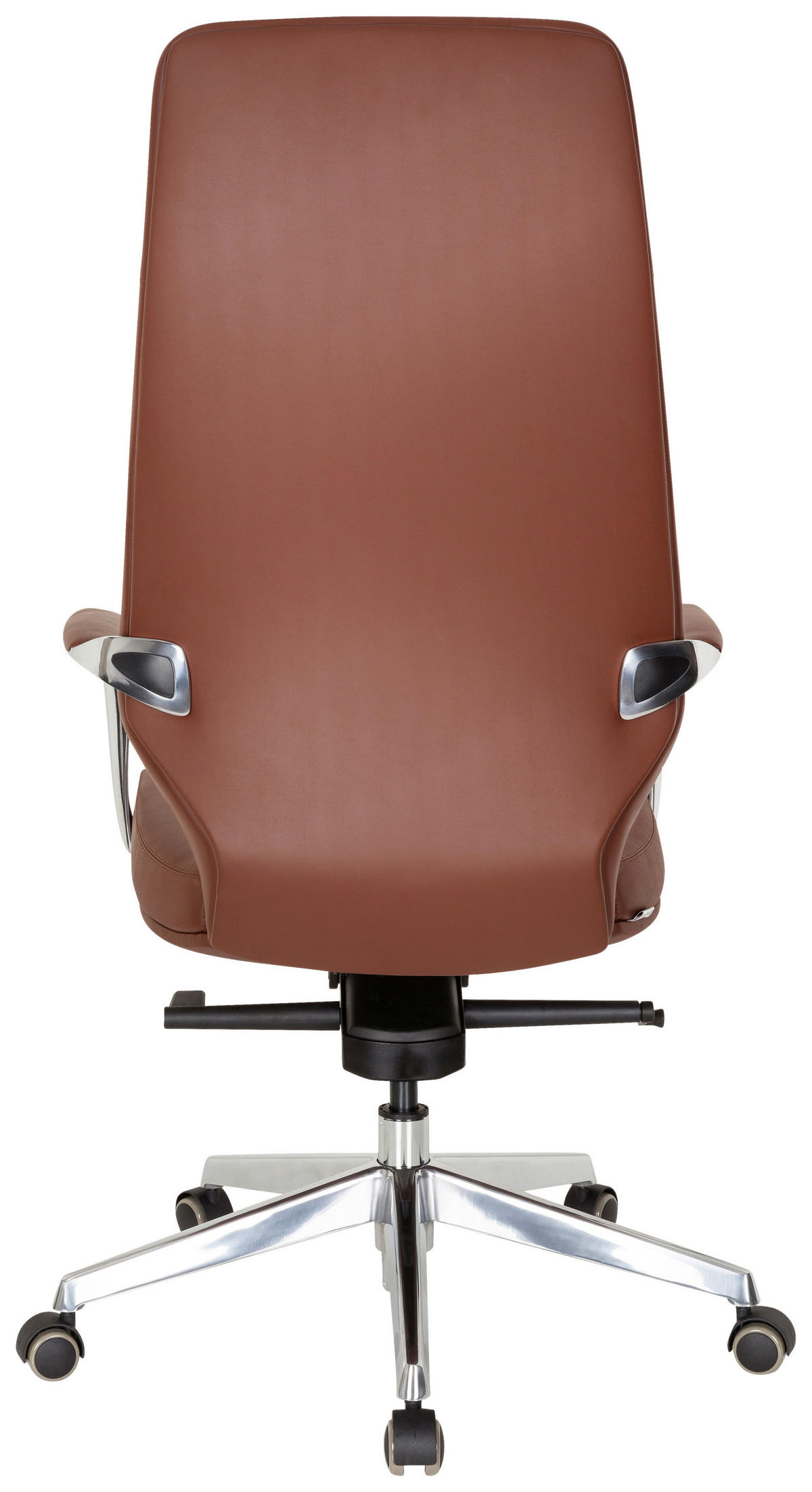 DREHSTUHL  in Lederlook Braun  - Silberfarben/Braun, Basics, Kunststoff/Textil (63/133/65cm) - MID.YOU