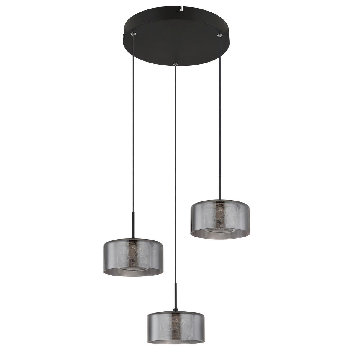 LED FÜGGŐLÁMPA 40/150 cm  - fekete/átlátszó, Design, műanyag/Üveg (40/150cm)