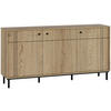 SIDEBOARD  in 160,2/81,8/37 cm  - Eichefarben/Schwarz, MODERN, Holzwerkstoff/Kunststoff (160,2/81,8/37cm) - Carryhome