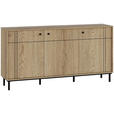 SIDEBOARD  in 160,2/81,8/37 cm  - Eichefarben/Schwarz, MODERN, Holzwerkstoff/Kunststoff (160,2/81,8/37cm) - Carryhome