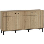 SIDEBOARD  in 160,2/81,8/37 cm  - Eichefarben/Schwarz, MODERN, Holzwerkstoff/Kunststoff (160,2/81,8/37cm) - Carryhome