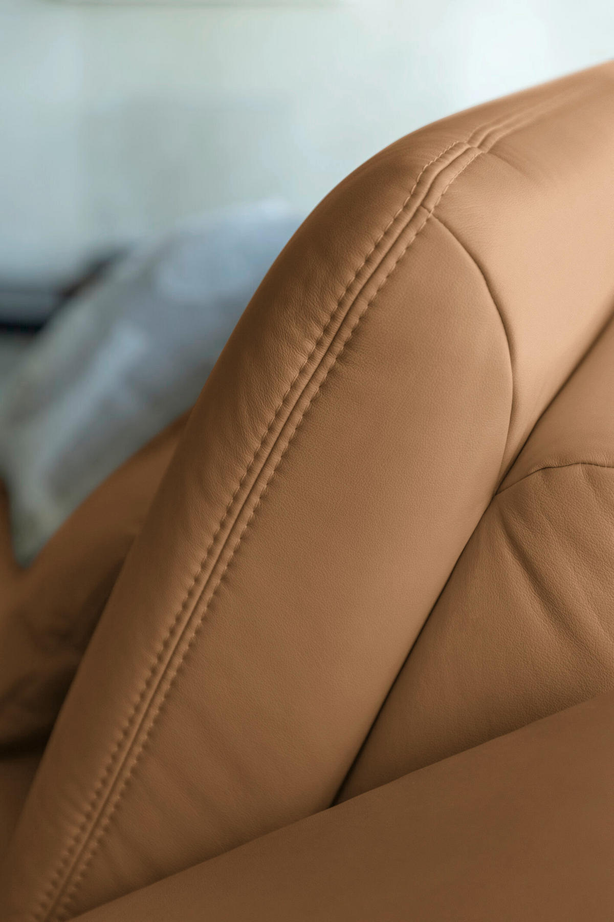 ECKSOFA Echtleder Hellbraun  - Hellbraun/Schwarz, Konventionell, Leder/Metall (180/301cm) - Joop!