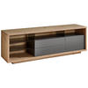 LOWBOARD Grau, Eiche Artisan  173/54,6/42 cm  - Eiche Artisan/Grau, Design, Glas/Holzwerkstoff (173/54,6/42cm) - Stylife