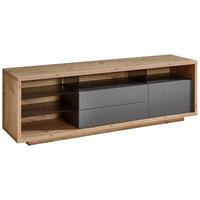 LOWBOARD Grau, Eiche Artisan  173/54,6/42 cm  - Eiche Artisan/Grau, Design, Glas/Holzwerkstoff (173/54,6/42cm) - Stylife