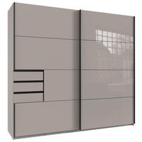 GARDEROB MED SKJUTDÖRRAR 225/208/64 cm 2-dörrar - beige/greige, Modern, metall/trämaterial (225/208/64cm) - MID.YOU