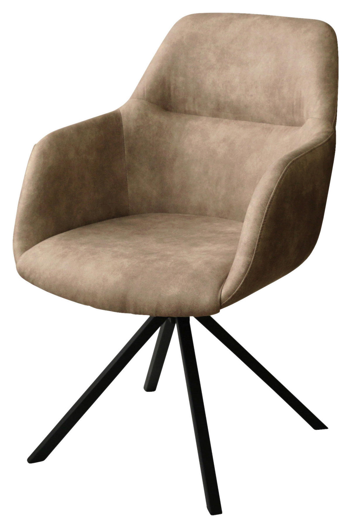 ARMLEHNSTUHL  in Stahl Flachgewebe  - Beige/Schwarz, Design, Textil/Metall (57/85,5/65cm) - Voleo