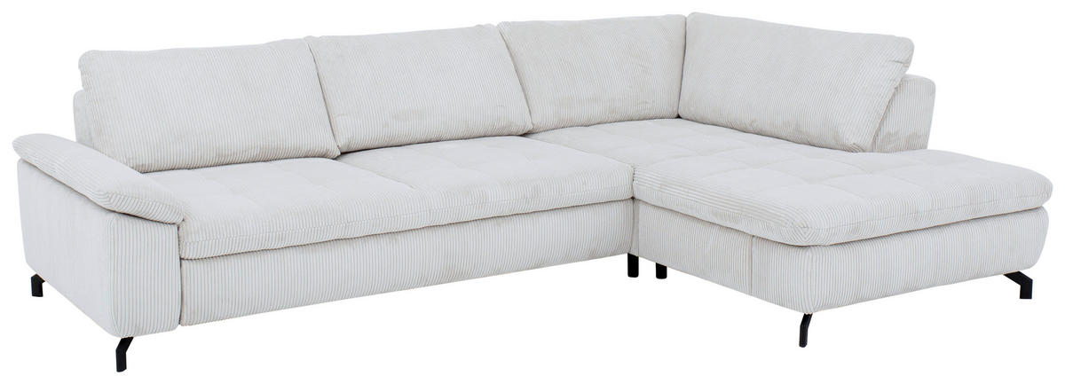 HÖRNSOFFA i manchester, velour ljusgrå  - ljusgrå/svart, Design, metall/textil (291/197cm) - Beldomo Style