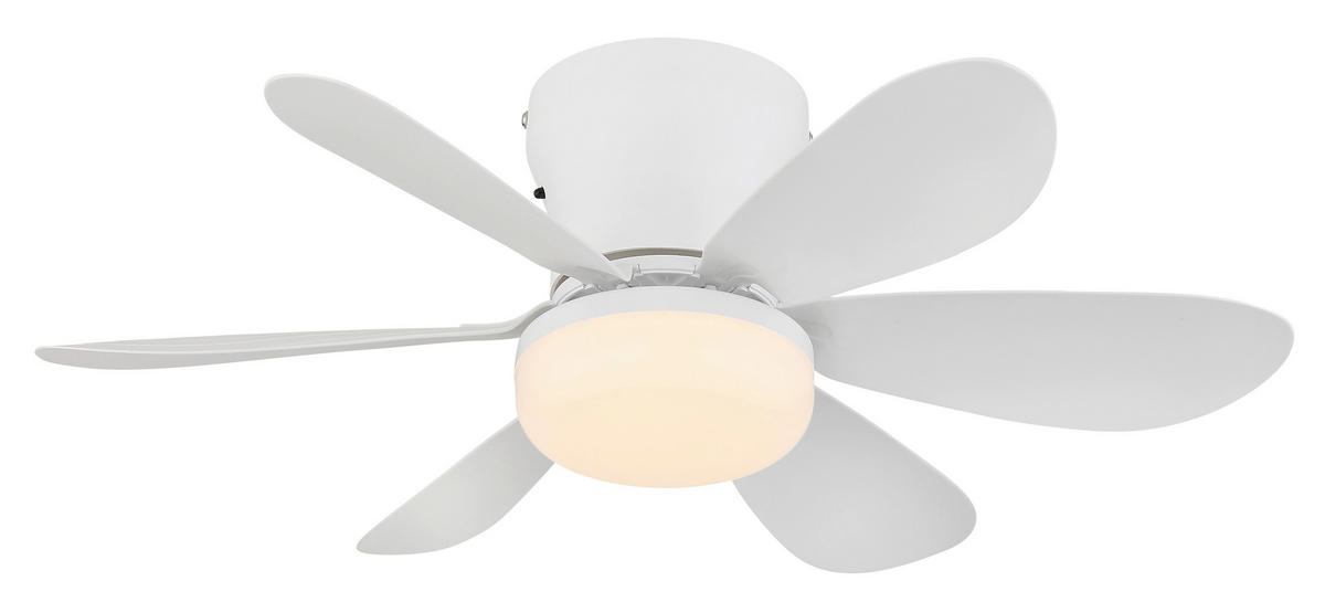 DECKENVENTILATOR Delores 51/16,5 cm  - Weiß, Design, Kunststoff/Metall (51/16,5cm) - Globo