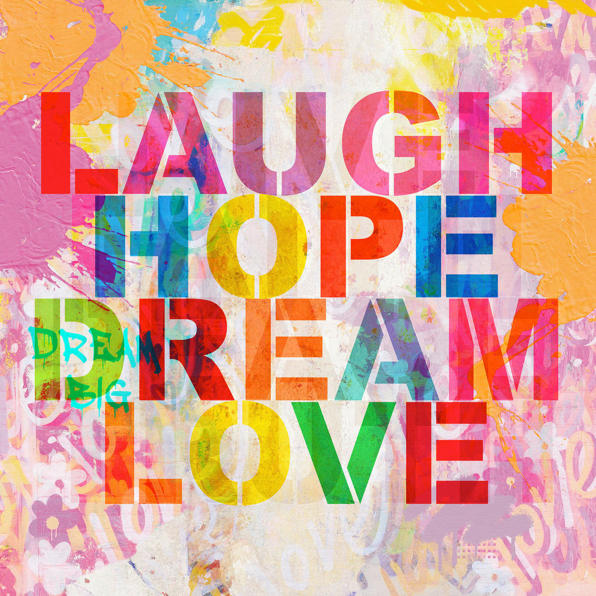 KUNSTDRUCK Text 40/40 cm  - Pink/Grün, Trend, Holz/Kunststoff (40/40cm) - Monee