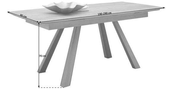 ESSTISCH Kerneiche vollmassiv rechteckig Anthrazit, Eichefarben - Eichefarben/Anthrazit, Design, Holz/Metall (190-290/90/76cm) - Valnatura