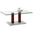 COUCHTISCH in Metall, Glas 110/70/46-65 cm - Edelstahlfarben/Weinrot, Design, Glas/Kunststoff (110/70/46-65cm) COUCHTISCH in Metall, Glas 110/70/46-65 cm - Edelstahlfarben/Weinrot, Design, Glas/Kunststoff (110/70/46-65cm)