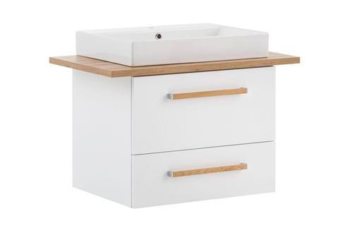 SKRINKA S UMÝVADLOM, biela, biela, farba duba, 102,2/61,5/50 cm - biela/farba duba, Konventionell, kov/drevo (102,2/61,5/50cm) - Stylife