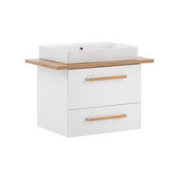 SKRINKA S UMÝVADLOM, biela, biela, farba duba, 102,2/61,5/50 cm - biela/farba duba, Konventionell, kov/drevo (102,2/61,5/50cm) - Stylife