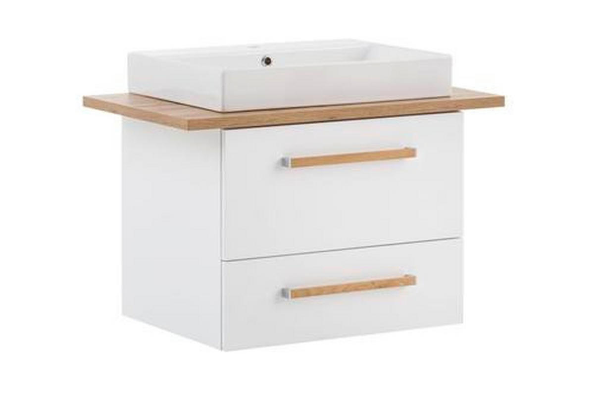 SKRINKA S UMÝVADLOM, biela, biela, farba duba, 102,2/61,5/50 cm - biela/farba duba, Konventionell, kov/drevo (102,2/61,5/50cm) - Stylife