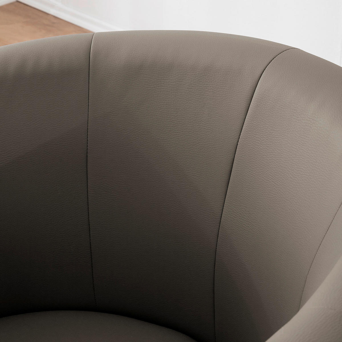 COCKTAILSESSEL Lederlook Hellbraun  - Hellbraun/Schwarz, Design, Kunststoff/Textil (66/75/56cm) - Livetastic