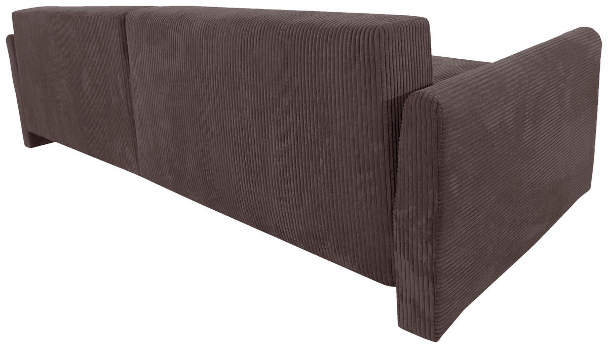 ECKSOFA Cord Braun  - Schwarz/Braun, Konventionell, Kunststoff/Textil (228/146cm) - MID.YOU
