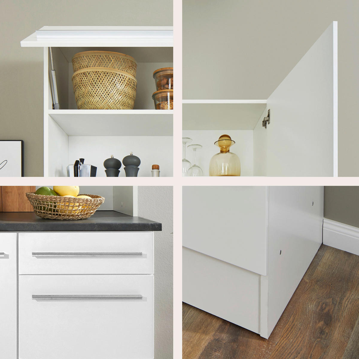 BUFFET 120/211/60 cm  in Weiß Hochglanz  - Weiß Hochglanz/Silberfarben, LIFESTYLE, Holzwerkstoff/Kunststoff (120/211/60cm) - MID.YOU