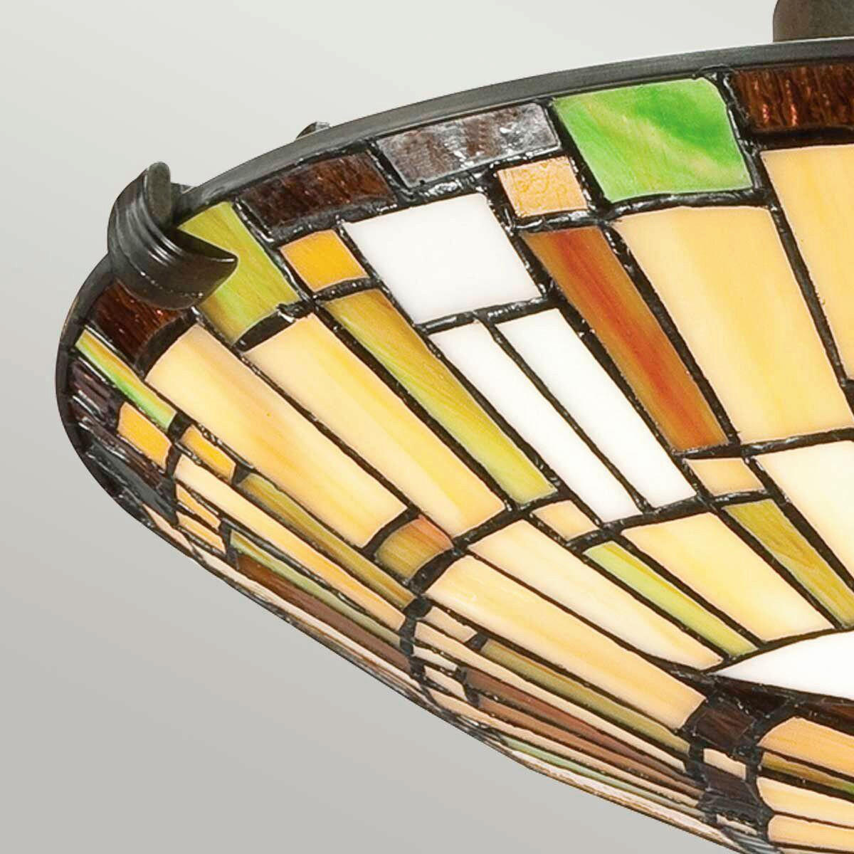 DECKENLEUCHTE  14,6/42,0 cm    - Dunkelbraun/Multicolor, Konventionell, Glas/Metall (14,6/42,0cm) - Elstead Lighting