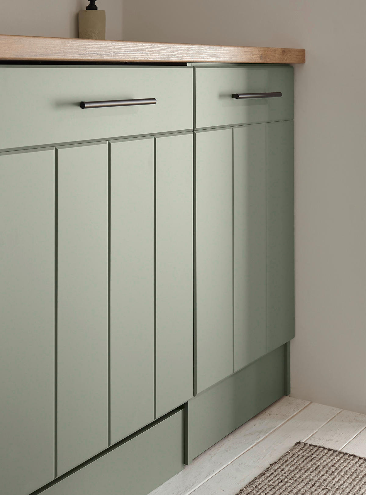 KÜCHENBLOCK 220 cm   in Wildeiche, Schilfgrün  - Schilfgrün/Wildeiche, Trend, Holzwerkstoff/Metall (220cm) - Respekta