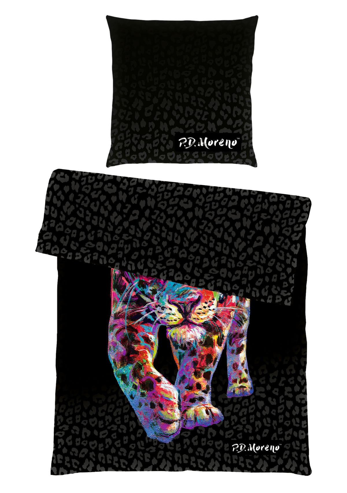 BETTWÄSCHE MORENO Satin 135/200 cm  - Multicolor/Schwarz, Basics, Textil (135/200cm) - Herding