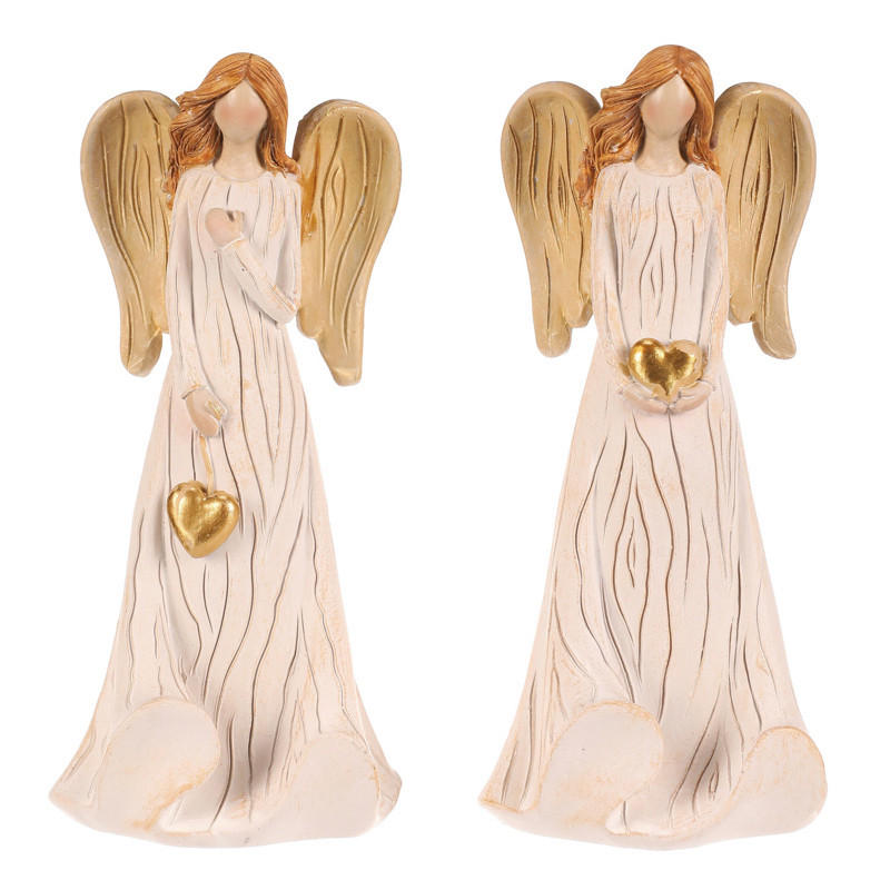 VÁNOČNÍ FIGURKA - béžová, Basics, plast (7/16/6cm)