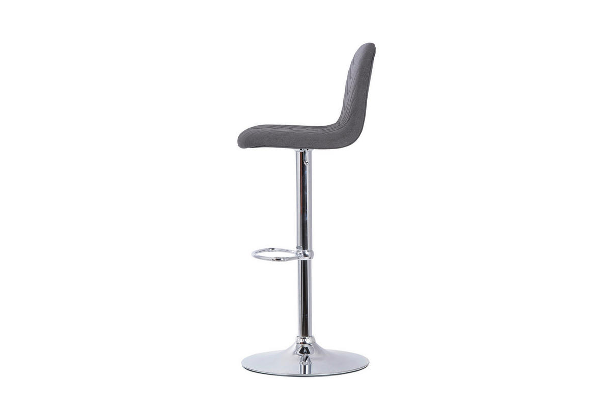 BARHOCKER-SET Webstoff Anthrazit Stahl Sitzfläche 360° drehbar  - Anthrazit/Grau, MODERN, Textil/Metall (41/82/52,5cm) - MID.YOU