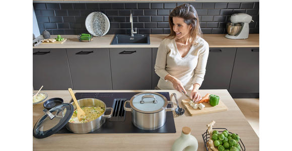 KOCHFELD-DUNSTABZUG-KOMBI DKEX8050IM  - Schwarz, Basics, Glas/Metall (80/23/51cm) - Dieter Knoll