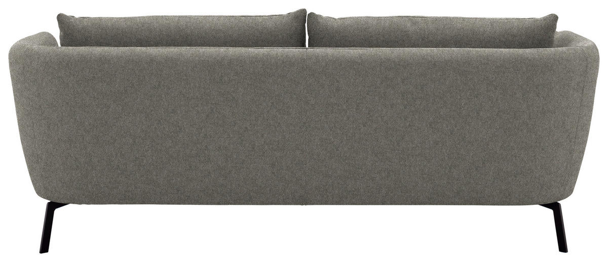 3-SITZER-SOFA Flachgewebe Alufarben  - Schwarz/Alufarben, Design, Textil/Metall (210/71/91cm) - Schöner Wohnen