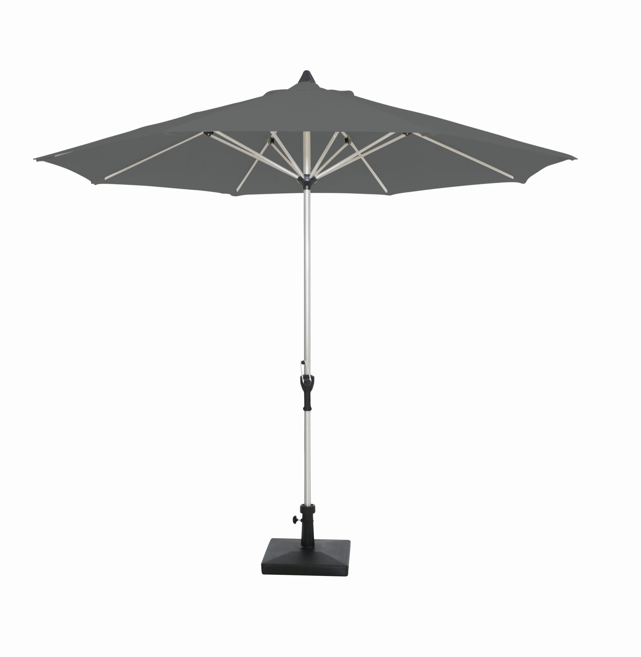 SONNENSCHIRM Platinfarben  - Platinfarben/Anthrazit, Basics, Textil/Metall (270cm) - Gardenson