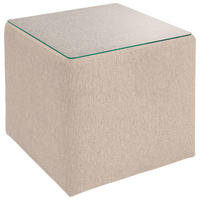 BEISTELLTISCH Textil 45/45/50 cm  - Beige, Basics, Glas/Textil (45/45/50cm) - Novel