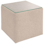 BEISTELLTISCH in Textil 45/45/50 cm  - Beige, Basics, Glas/Textil (45/45/50cm) - Novel