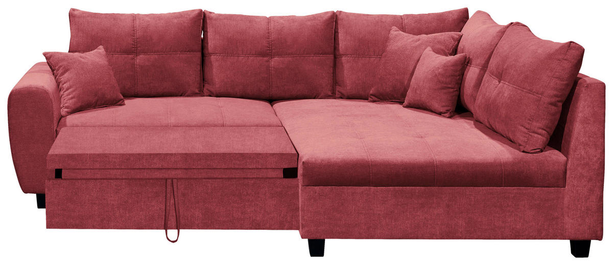 HÖRNSOFFA i mikrovelour bär  - bär/svart, Basics, trämaterial/textil (248/176cm) - MID.YOU