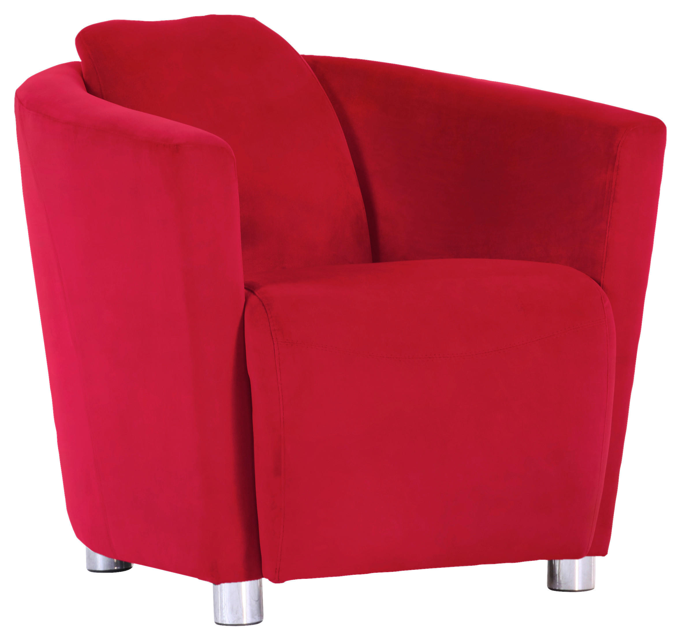 COCKTAILSESSEL Mikrofaser Rot  - Chromfarben/Rot, Design, Holzwerkstoff/Textil (72/72/85cm)
