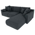 ECKSOFA in Lederlook Anthrazit  - Chromfarben/Anthrazit, KONVENTIONELL, Kunststoff/Textil (293/195cm) - Carryhome