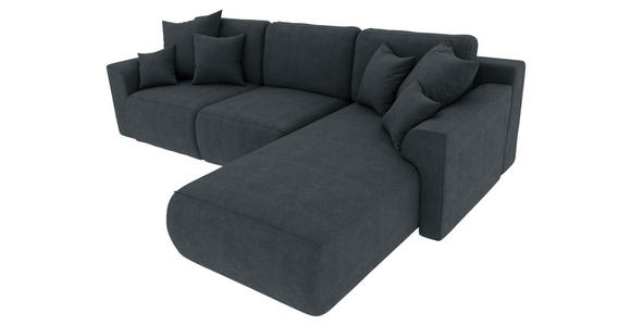 ECKSOFA in Lederlook Anthrazit  - Chromfarben/Anthrazit, KONVENTIONELL, Kunststoff/Textil (293/195cm) - Carryhome