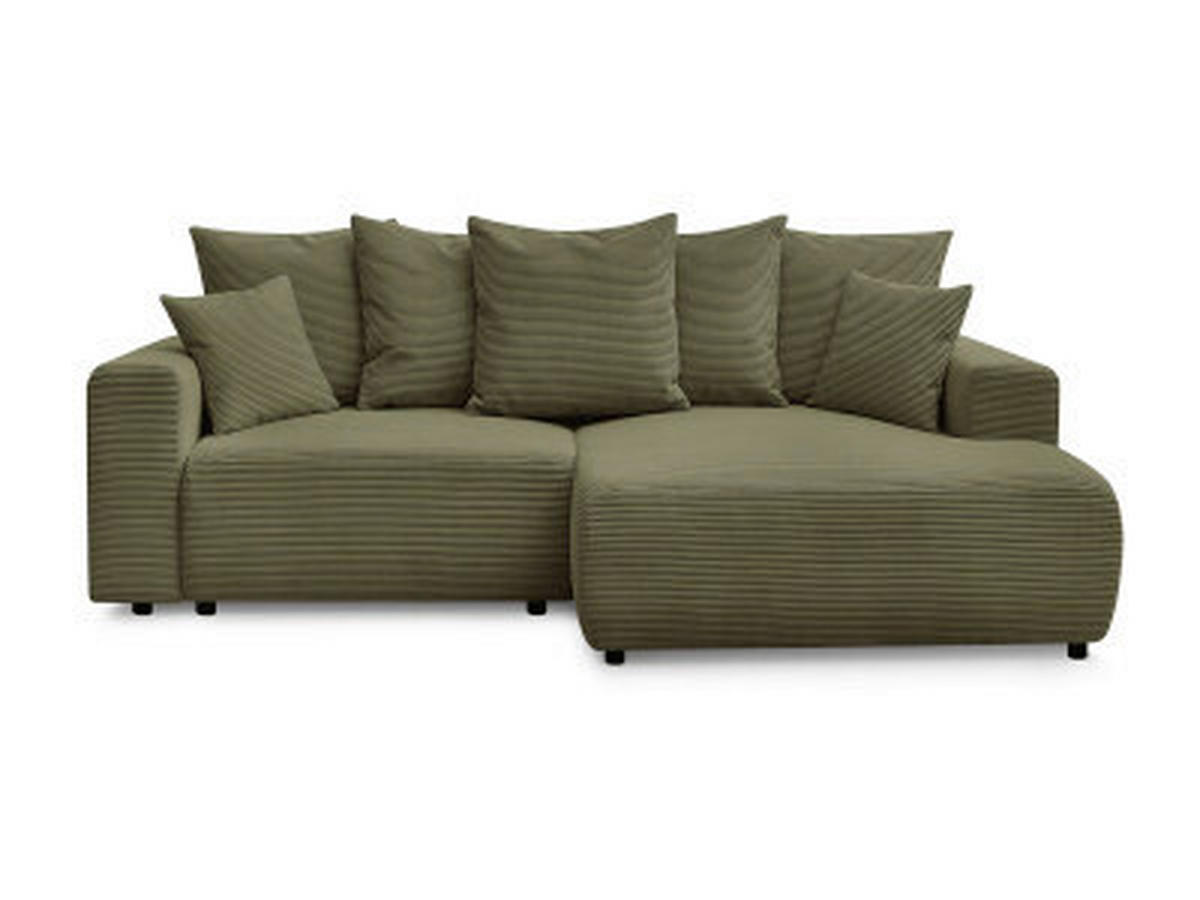 ECKSOFA Ottomane rechts  ATILLA Hellgrün Cord  - Schwarz/Hellgrün, MODERN, Kunststoff/Textil (244/149cm)