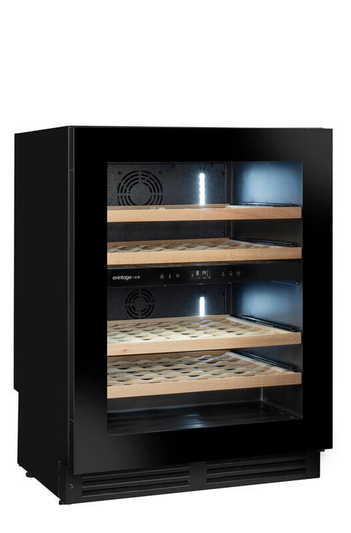 WEINKÜHLSCHRANK AVU50PLATINUM  - Schwarz, Basics, Glas/Holz (59,5/81,7/57,0cm)
