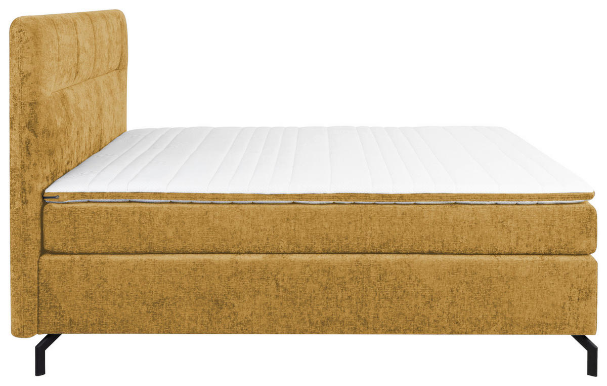 BOXSPRINGBETT 160/200 cm  in Currygelb  - Currygelb/Schwarz, Design, Textil/Metall (160/200cm) - Esposa
