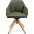 ARMLEHNSTUHL  in Velours  - Eichefarben/Grün, Design, Holz/Textil (58/82,5-85,2/60cm) - Johann Jakob