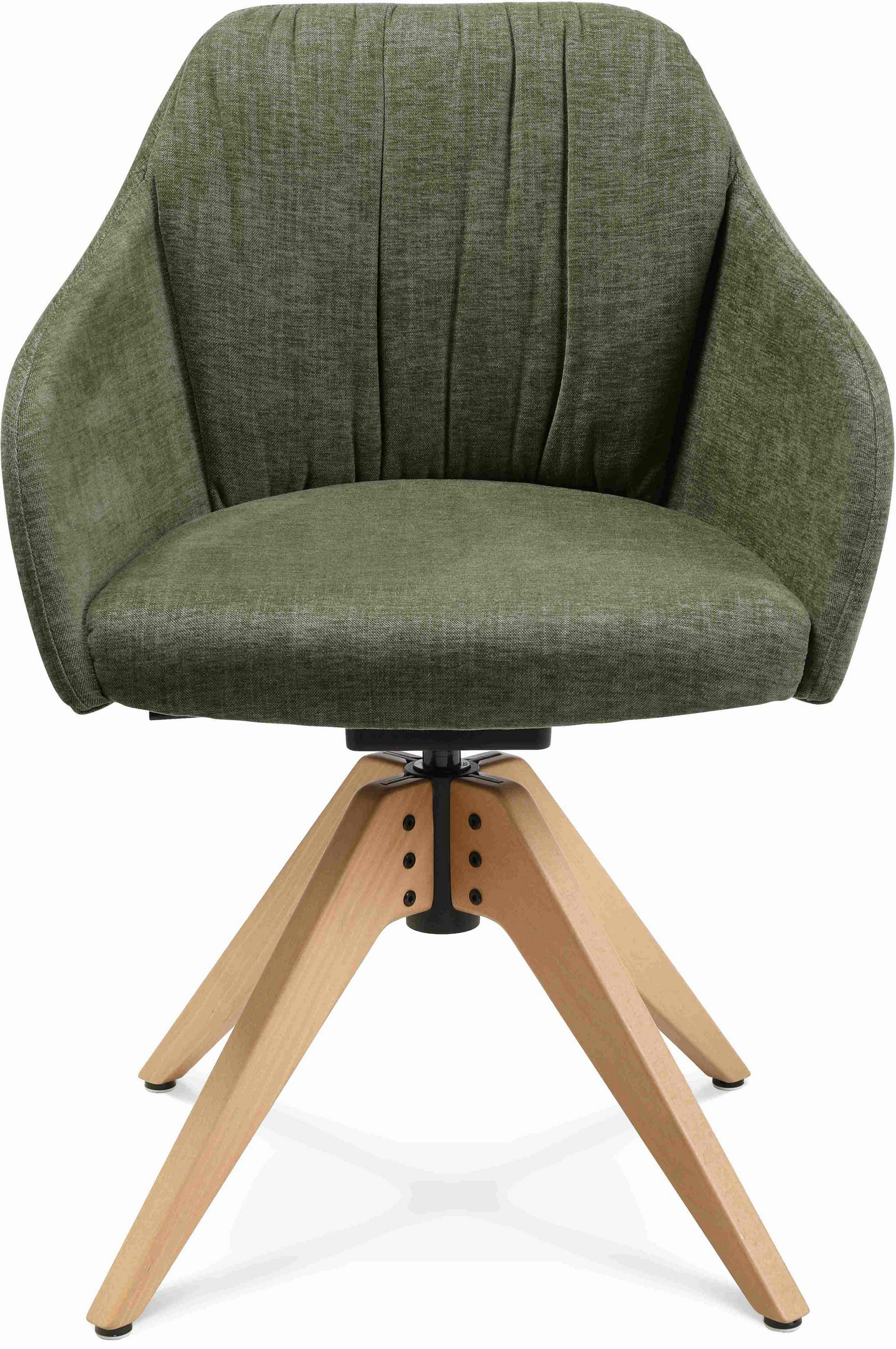 ARMLEHNSTUHL  in Velours  - Eichefarben/Grün, Design, Holz/Textil (58/82,5-85,2/60cm) - Johann Jakob