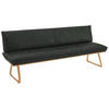 SITZBANK 214/88/66 cm Echtleder Dunkelgrün, Wildeiche Wildeiche furniert, massiv Holz  - Wildeiche/Dunkelgrün, Design, Leder/Holz (214/88/66cm) - Koinor