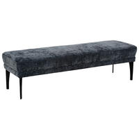 HOCKERBANK 180/57/57 cm   - Schwarz/Dunkelblau, Design, Textil/Metall (180/57/57cm) - Moderano